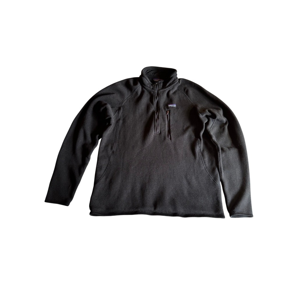 Patagonia Better‎ Sweater 1/4 Zip Fleece Pullover Mens Large Black